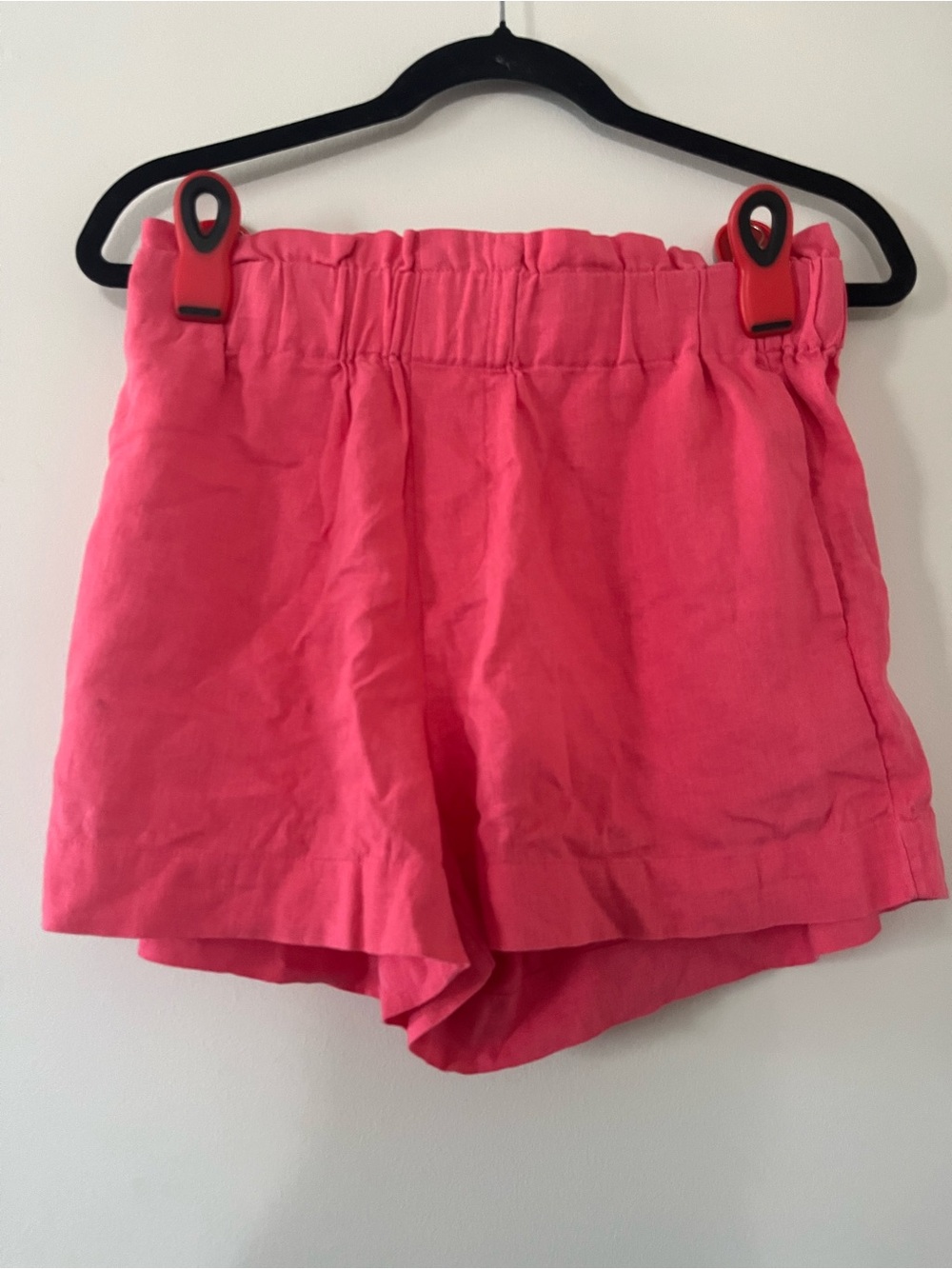 A New Day Pink Linen Blend Pull On Shorts Small Coastal Euro Summer Resort